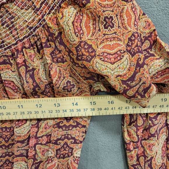 Sanctuary Boho Dress‎ Women's Sheer Lined Paisley Print Cottagecore Pockets - Picture 6 of 8